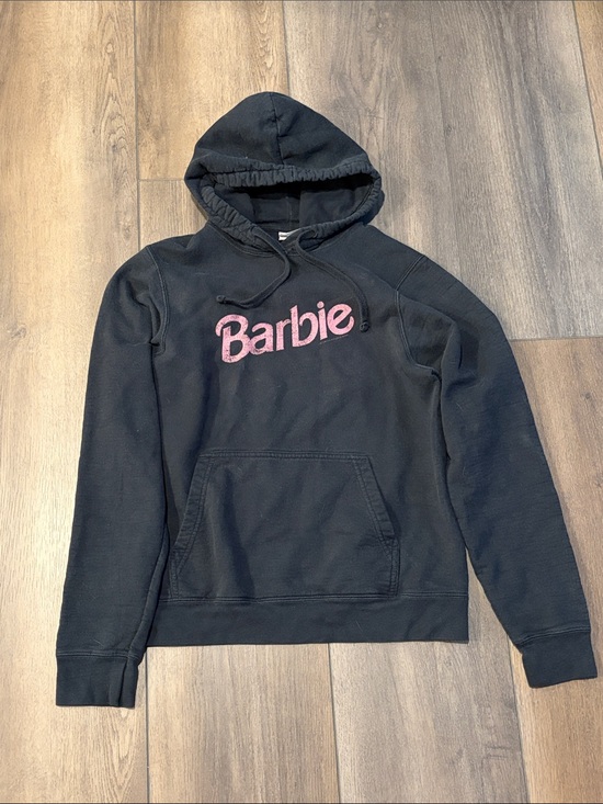 Barbie Tops - Barbie Black Hoodie with Pink Script Logo